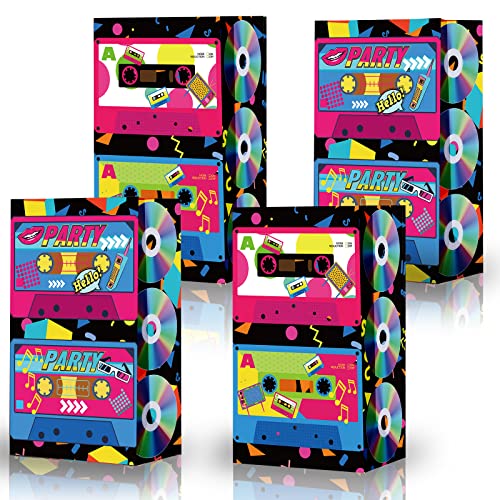 Sacs en papier fête des années 90 pochette rétro solide pour emballage bonbons anniversaire