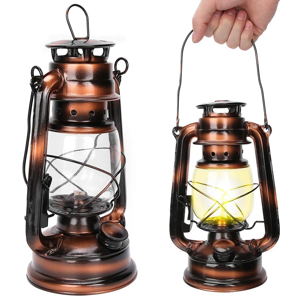 Dpofirs Petroleumlampe Notfall Große Kapazität Lange Beleuchtungszeit Bronze Ornament Geeignet für Notfälle wie Stromausfälle