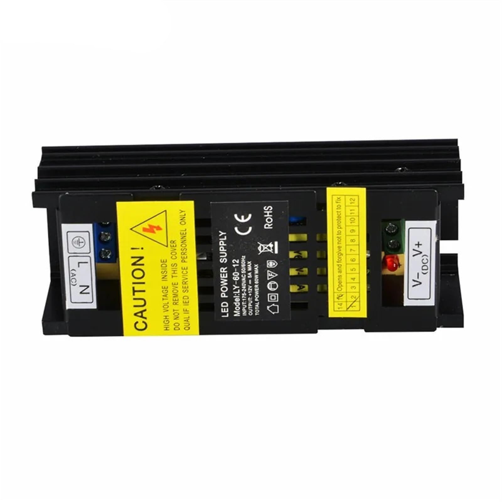 Zasilacz AC-DC 220 V 12 V 60 W 5 A Sterownik transformator napięcia stałego z pojedynczym wyjściem do wnętrz do taśm świetlnych LED 48 W