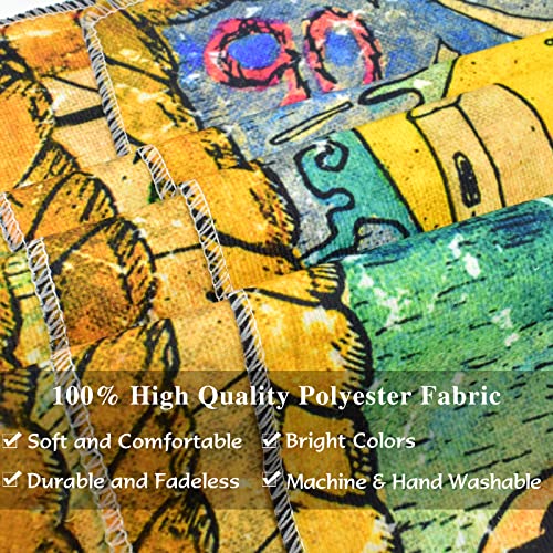 Zeedix 4 Pcs Tarot Flag Tapestry- Small Tarot Card Europe Mysterious Medieval Tapestry, The World, The Sun, The Moon, The Star Astrology Divination Tapestry For Home Room With Seamless Nails #TOP2