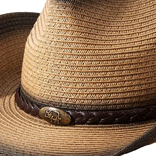 Jastore Kids Toddler Western Cowboy Hat Summer Beach Straw Sun Hat Cowgirl Hat For Girls Boys (As1, Age, 3_Years, 5_Years, Z-Tan) #TOP3