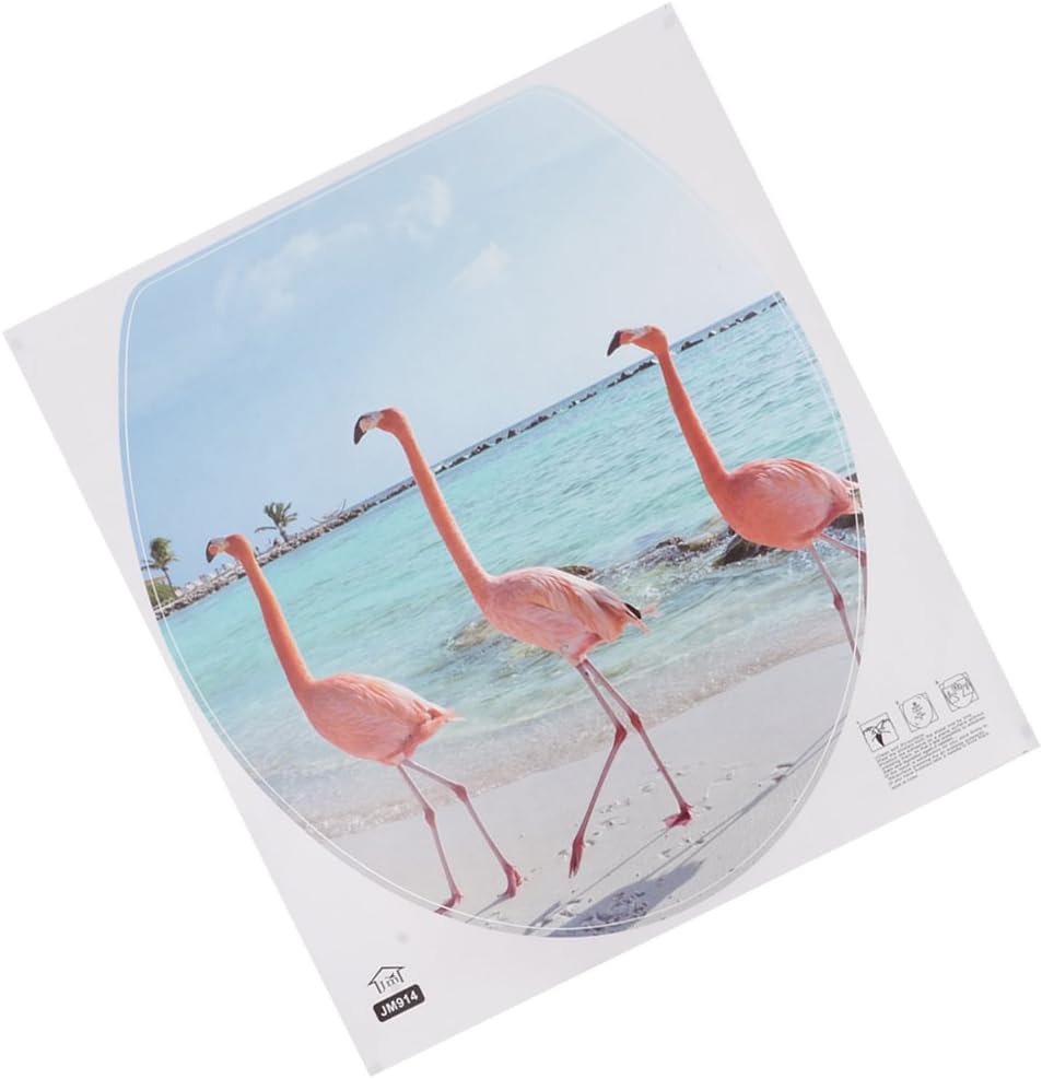 3D Funny Toilet Seat Sticker Flamingo Elephant Closestool Cover Decal Mural - Bathroom Decor, Easy Application, Great for Refurbishing, Economical, 30x36cm - 4#