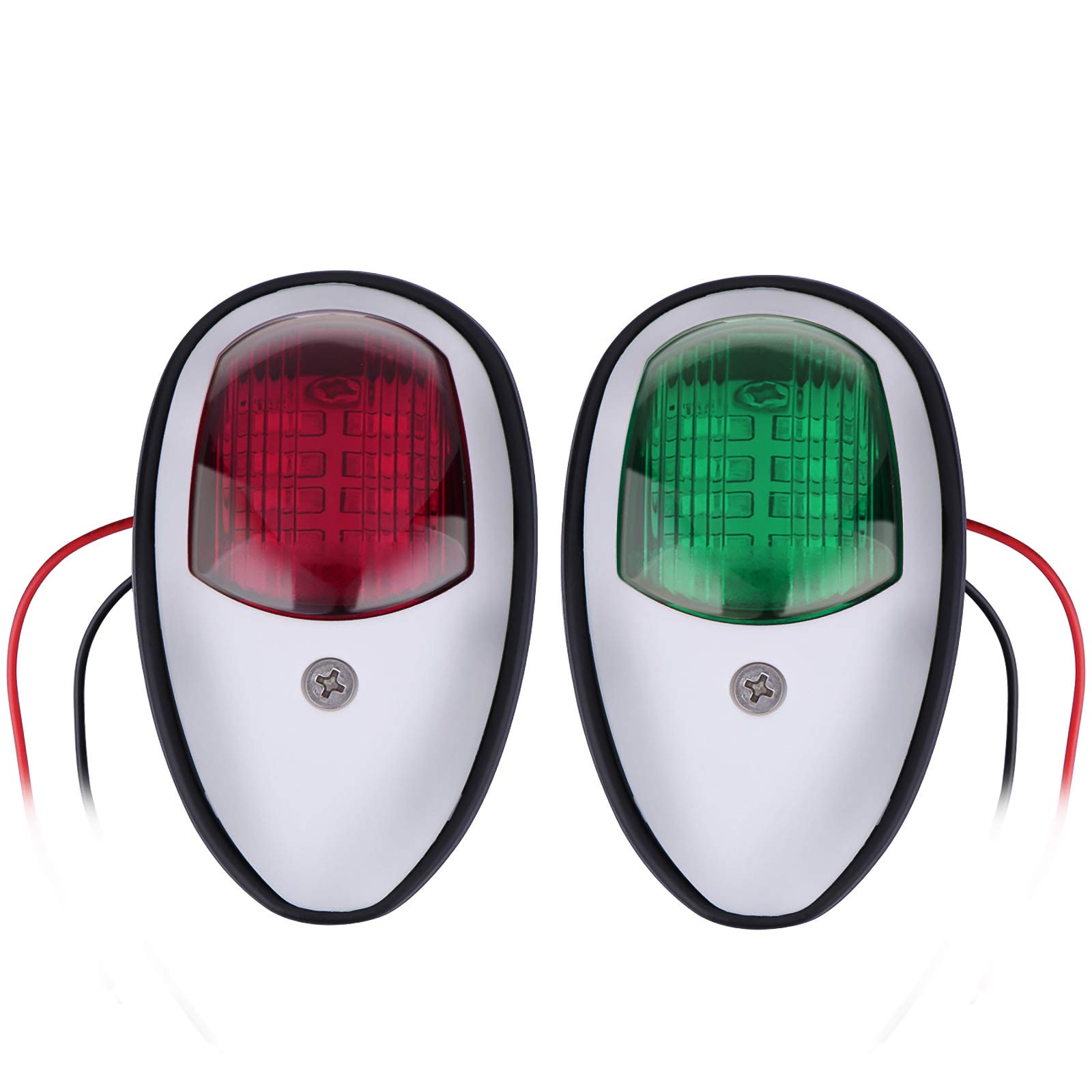 OurLeeme Luci di Navigazione per Barche, 2 Pezzi 12V Rosso Verde Marine Boat Yacht Luce a LED Lampada di Prua Laterale per Barche Yacht Skeeter