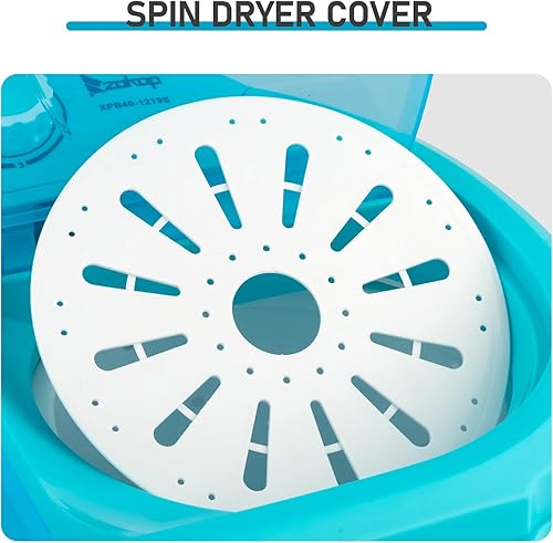 Miniatura 6 de Lavadora portátil de doble tina, lavadora de carga superior semiautomática de 5.5 libras (8.8 libras, 6.6 libras) de 110 V 370 W con tapa de