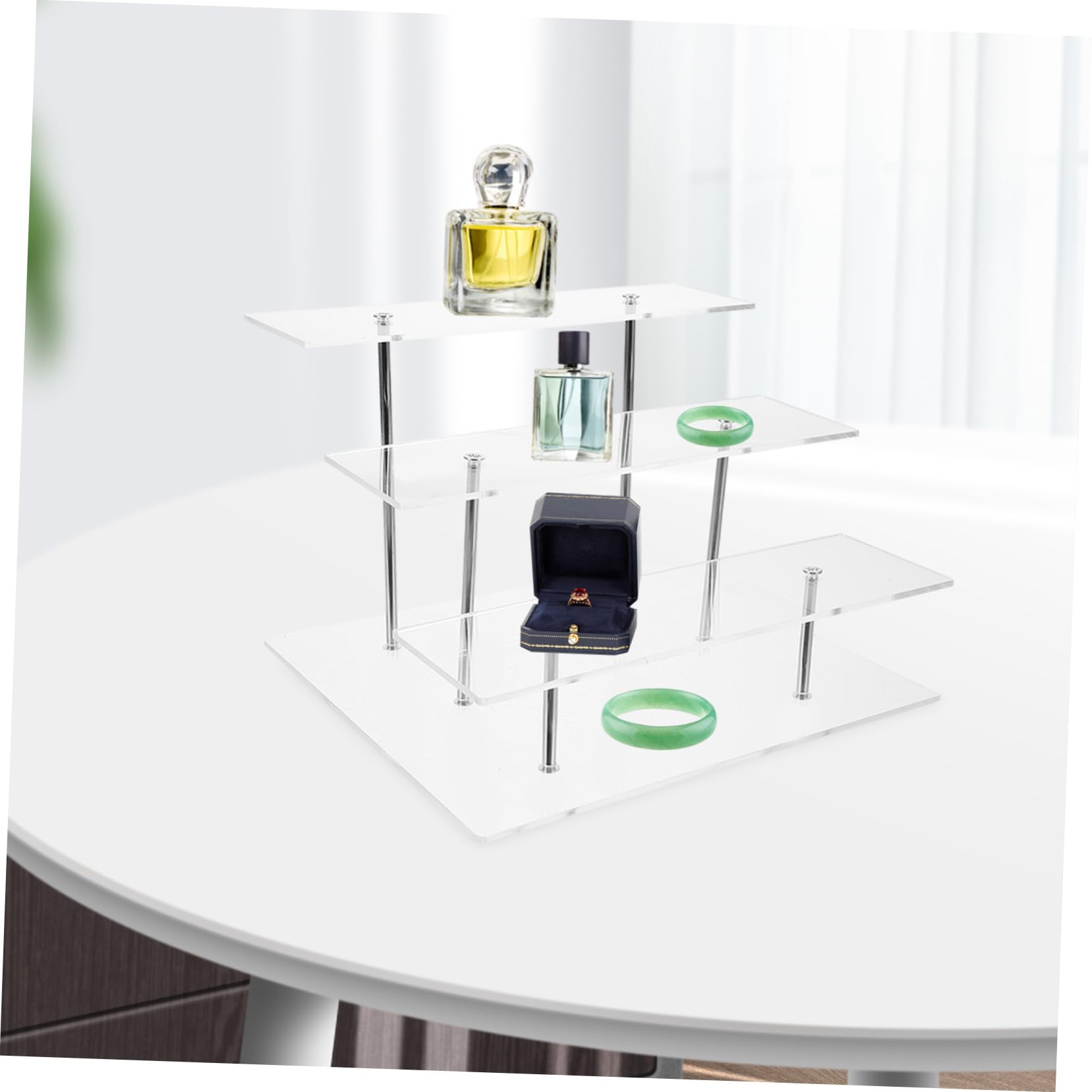SOLUSTRE Espositore Cosmetici Acrilico a 3 Livelli a Gradini