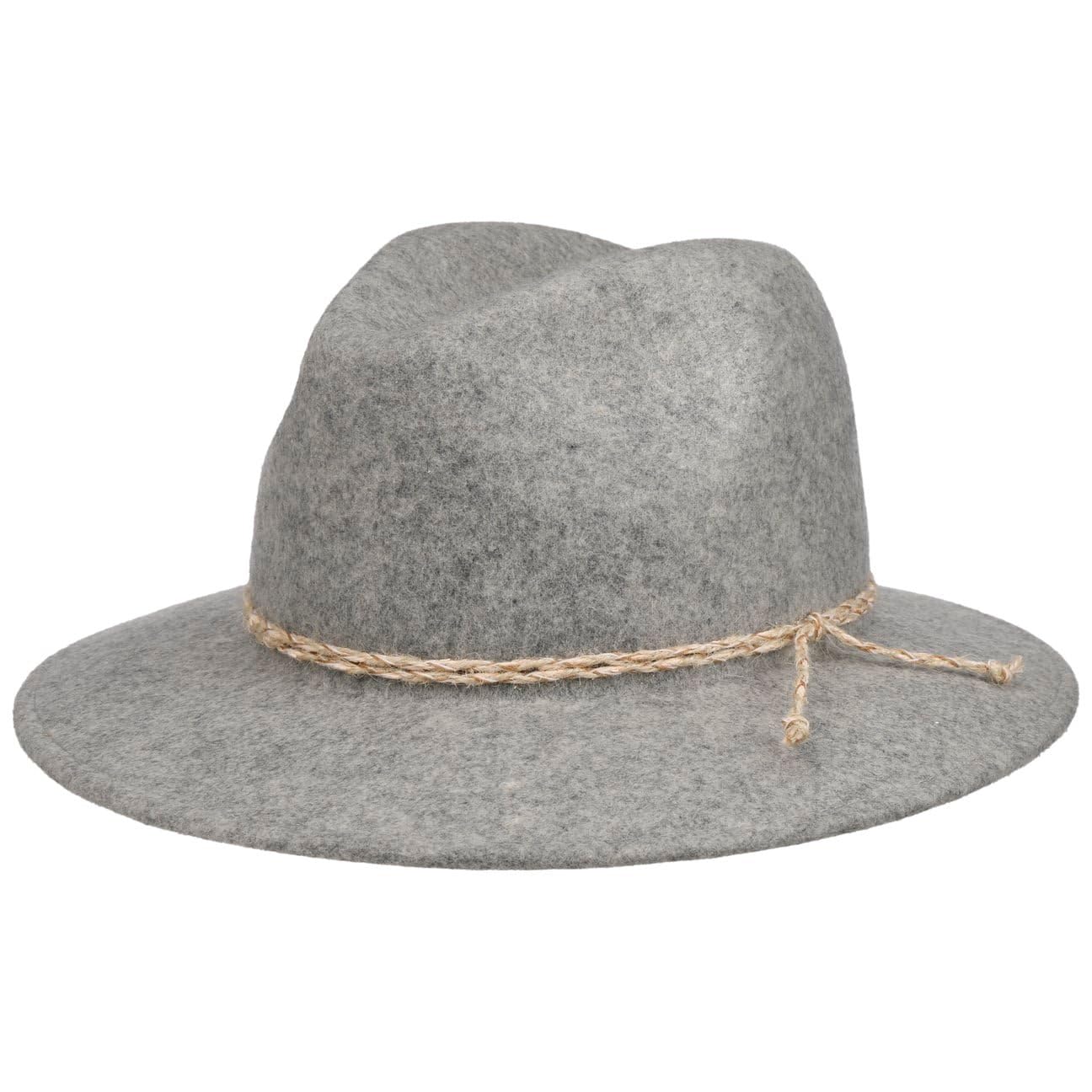Lierys Tyrolean Mountain Hat Women/Men Grey 7-7 1/8 | Wool hat | Traveller hat | Autumn/Winter