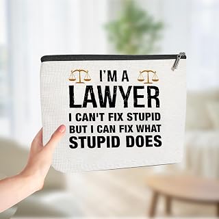 Funny Lawyer Makeup Bag Humor Coworker Gift Travel Toiletry Cosmetic Bag for Women Judge Legal Practitioner Friend Sister Skincare Appreciation Christmas Birthday Law Stuff