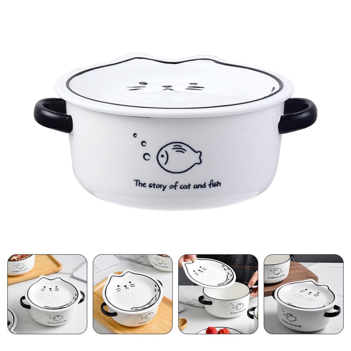 Tazón de Ramen de Cerámica Atractivo y Resistente de 800ml para Cocina, Apto para Lavavajillas, Adecuado para Almacenar Sopa y Fiestas en Casa