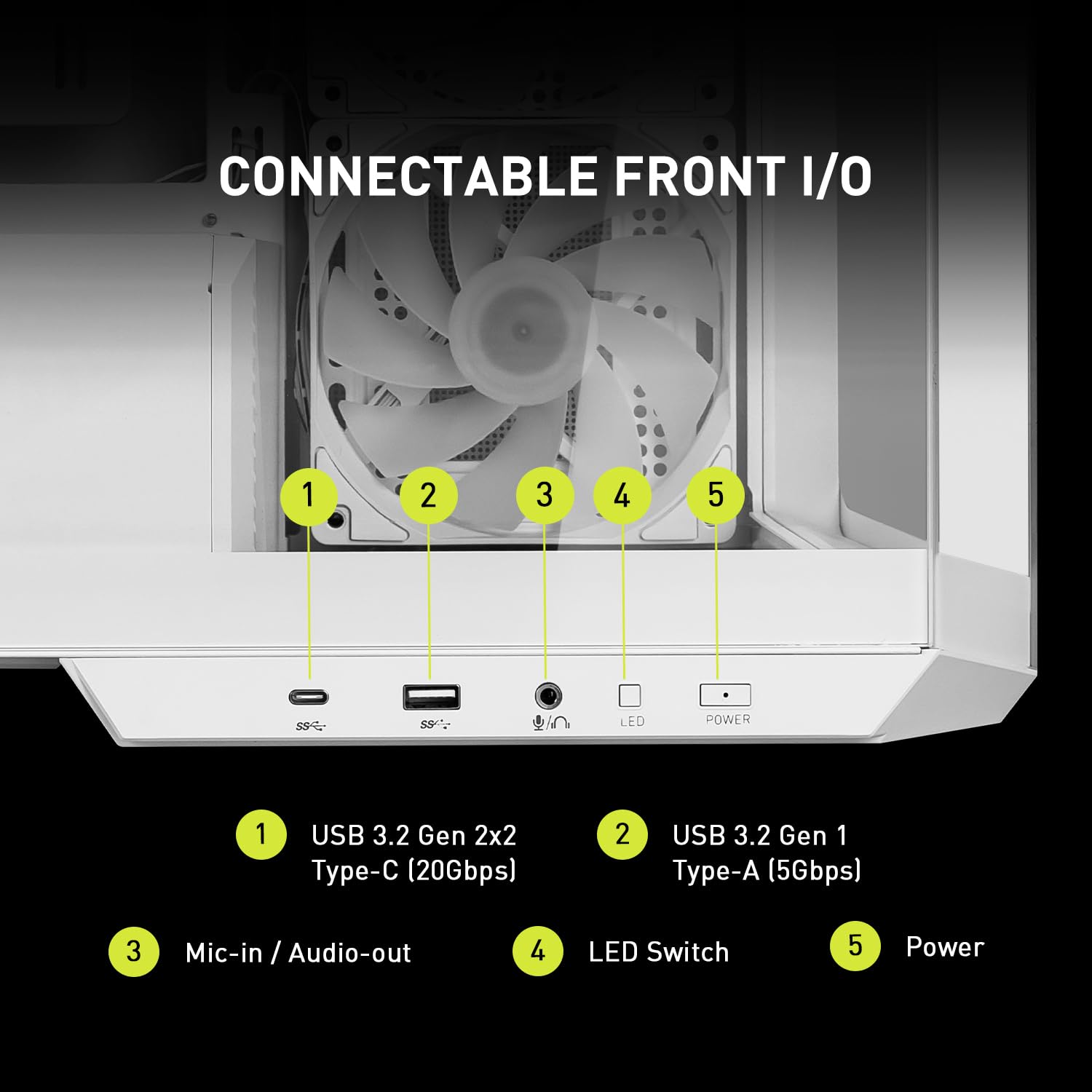 MSI MAG PANO M100R PZ White - Case per PC da gioco Mid-Tower Premium - Pannello laterale in vetro temperato - Ventole ARGB da 120 mm - Supporto per raffreddamento a liquido fino a 360 mm - Custodia di
