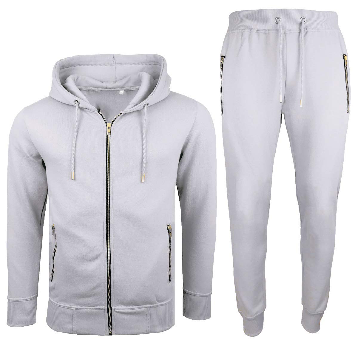 Mens Tracksuit Set New Contrast Cord Fleece Hoodie Top Bottoms Jogging Zip Joggers Gym Sport Sweat Suit Pants Plus Size S M L XL XXL