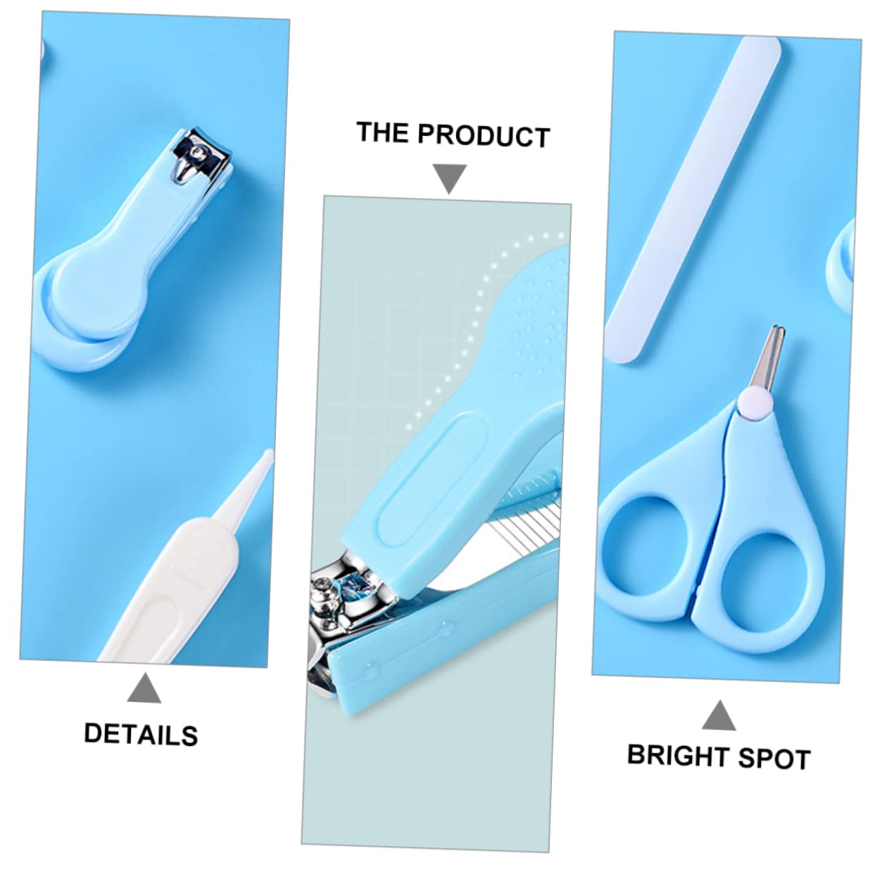 RORPOIR Infant Nail Care Tools 2 Sets Manicure Set Nail Clipper Scissors Tweezers Storage Box