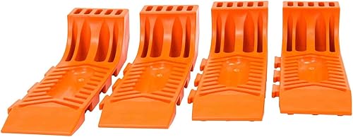 Miniatura 5 de Mytee Products Patines de neumáticos entrelazados para camión de grúa, camión de auxilio, transportador de vuelco, color naranja (juego de 4 piezas)