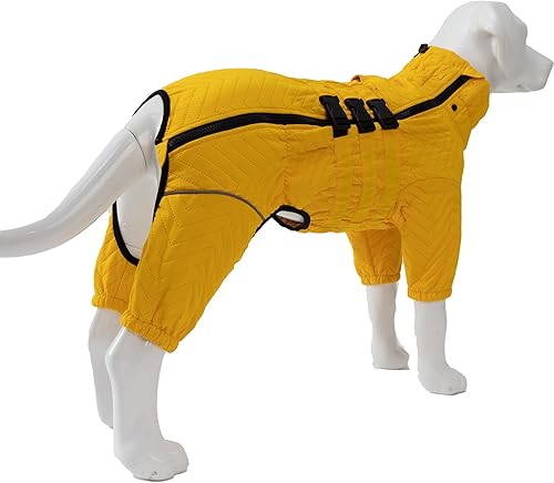 Miniatura 6 de Abrigo cálido para perro, chaleco de doble capa para perro, 4 patas cubiertas, resistente al viento, impermeable, reflectante, chaleco cálido para