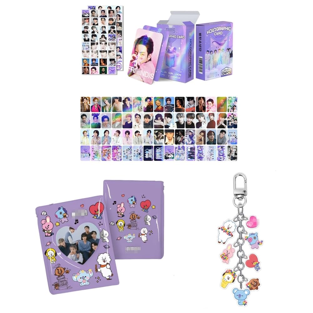 Set Kpop Jungkook BT21 - 60 Cartoline, 32 Adesivi, Album E Portachiavi (Cooky E Tata) - Foto 8