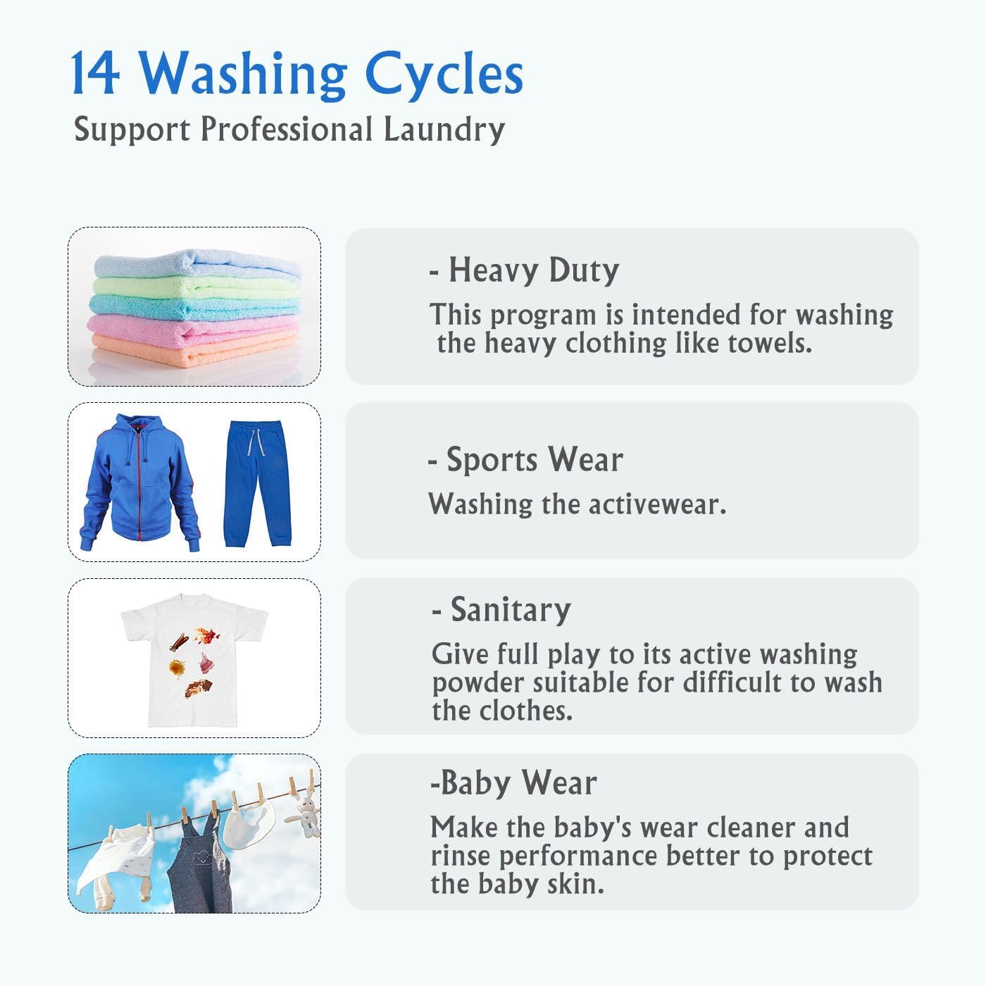 Smad Washing Machine, Compact Front Load Laundry Machine with 14 Washing Programme, Cold Wash, 36 Mins Quick Wash, 2.7 Cu.Ft Space Saving Washer