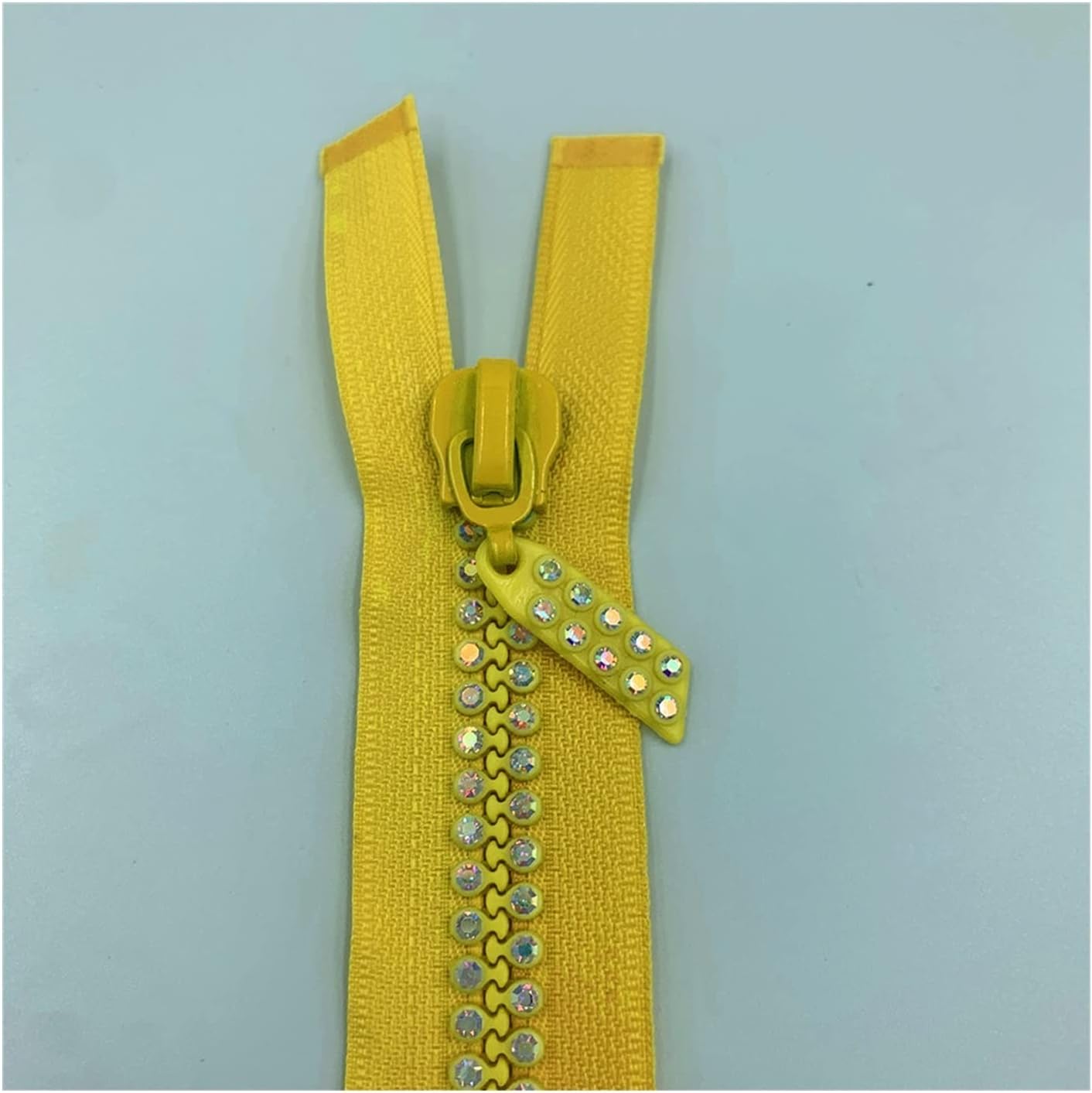 Zips for Sewing,Fasteners,Industrial Zipper, 5pcs 24inch,60cm Dual-Strand Czech Crystal Zippers Crystal Rhinestone Separating Zippers Base Dress Colthes Sewing (Color : B) (Color : B)