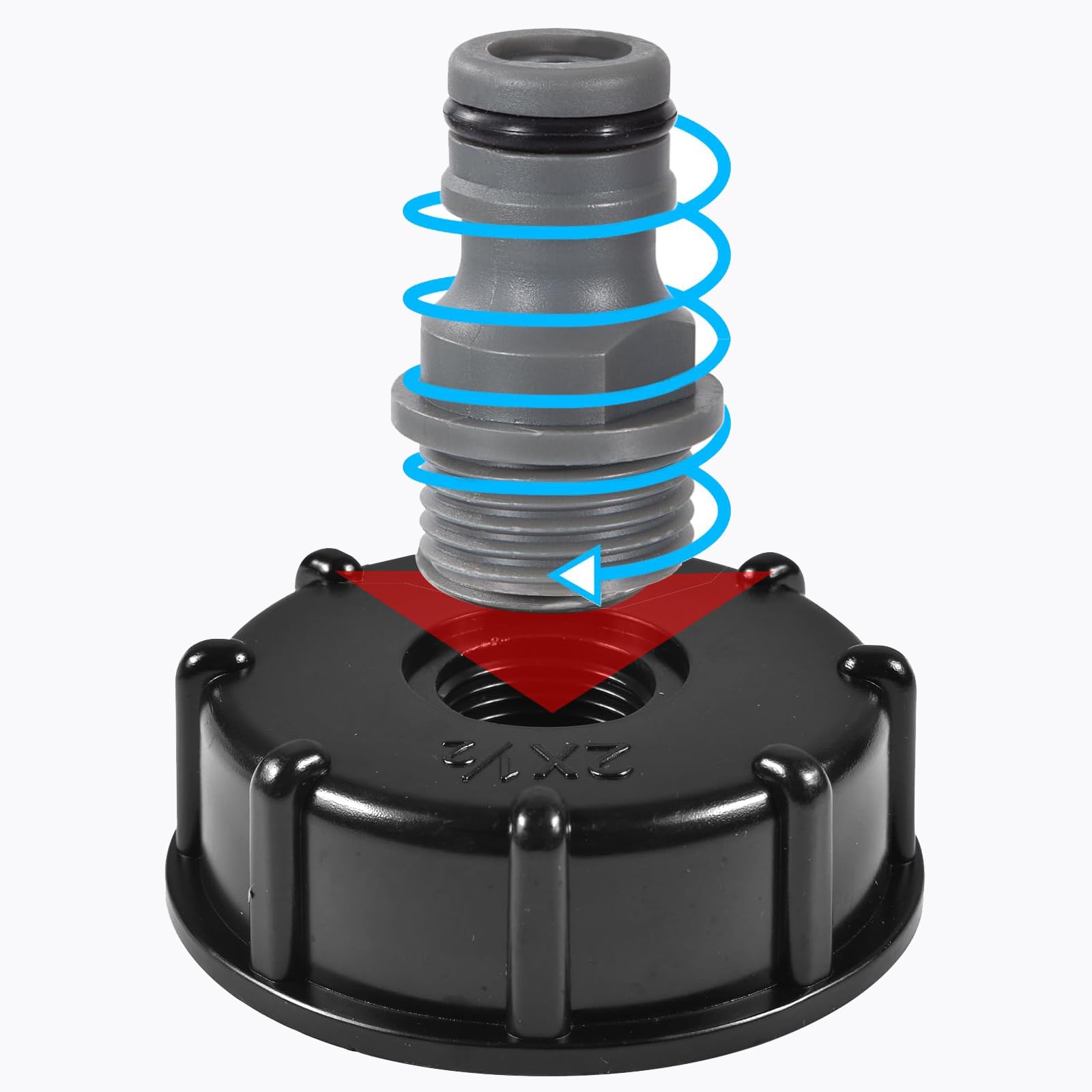 hufhnwso IBC, connettore per serbatoio, adattatore IBC, filettatura grossa s60 x 6 da 1/2", adattatore per valvola ciuccio, container, accessori IBC, connettore 2 serbatoi, accessori per tubo da