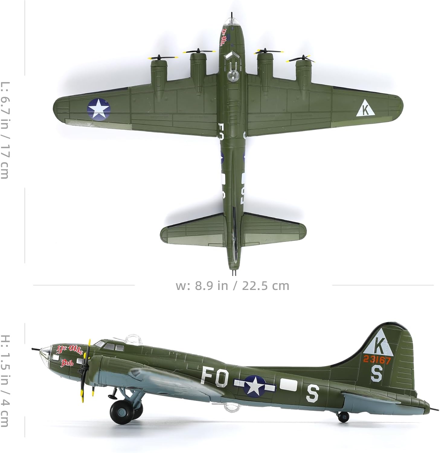 NUOTIE B-17F Flying Fortress Bomber 1:144 Metal Model Military Model Fairchild Republic Diecast Plane Model for Collection
