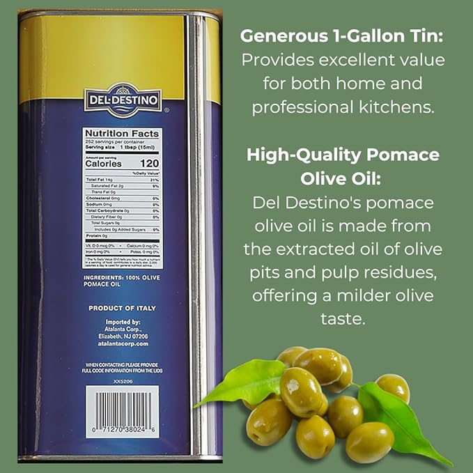 Aceite de Oliva Del Destino, Pomace, Lata de 1 Galón miniatura 2