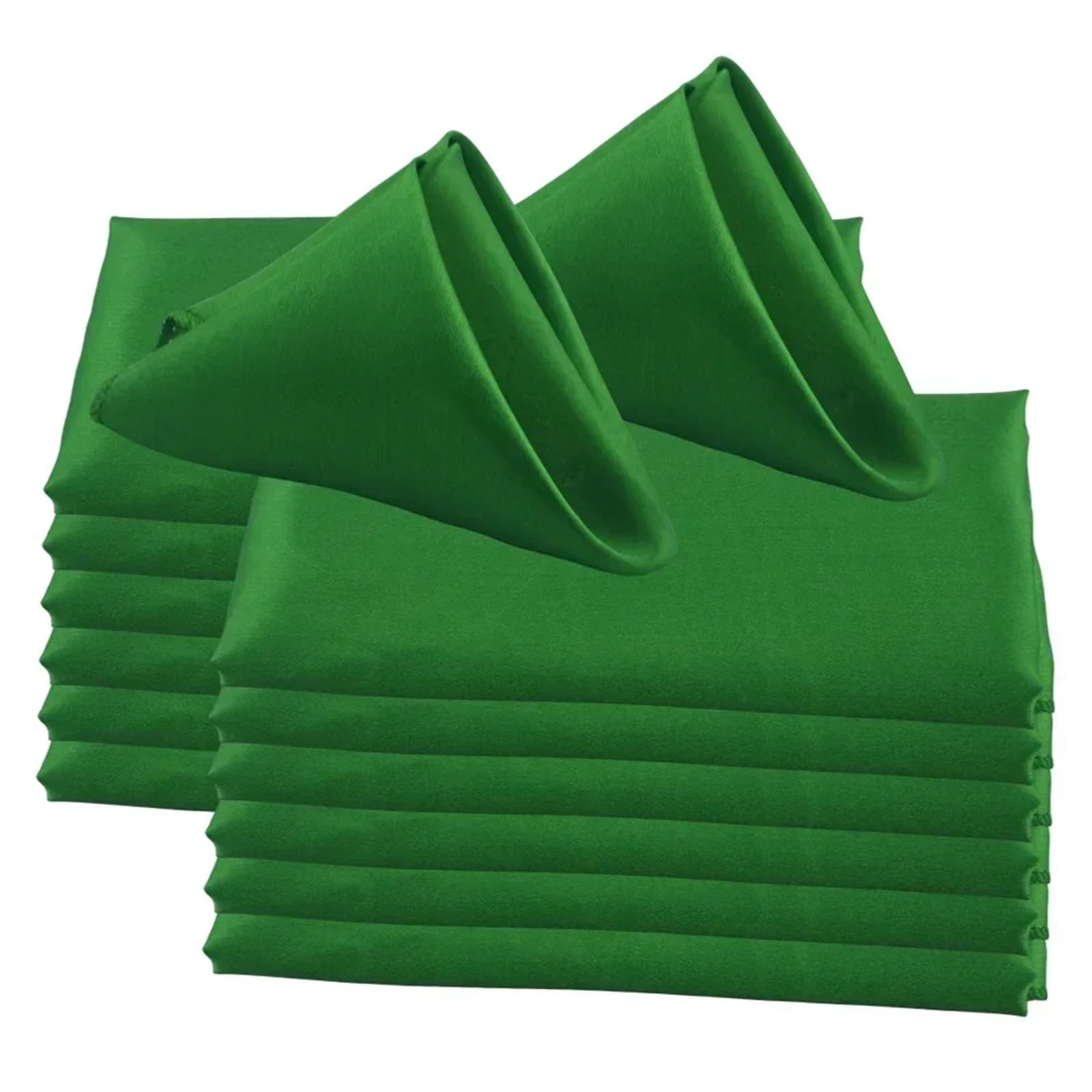 Table Napkins 60pcs 48x48cm 19inch Square Satin Napkins For Wedding Party Decors Soft Cloth Dinner Napkin Restaurant(Green)