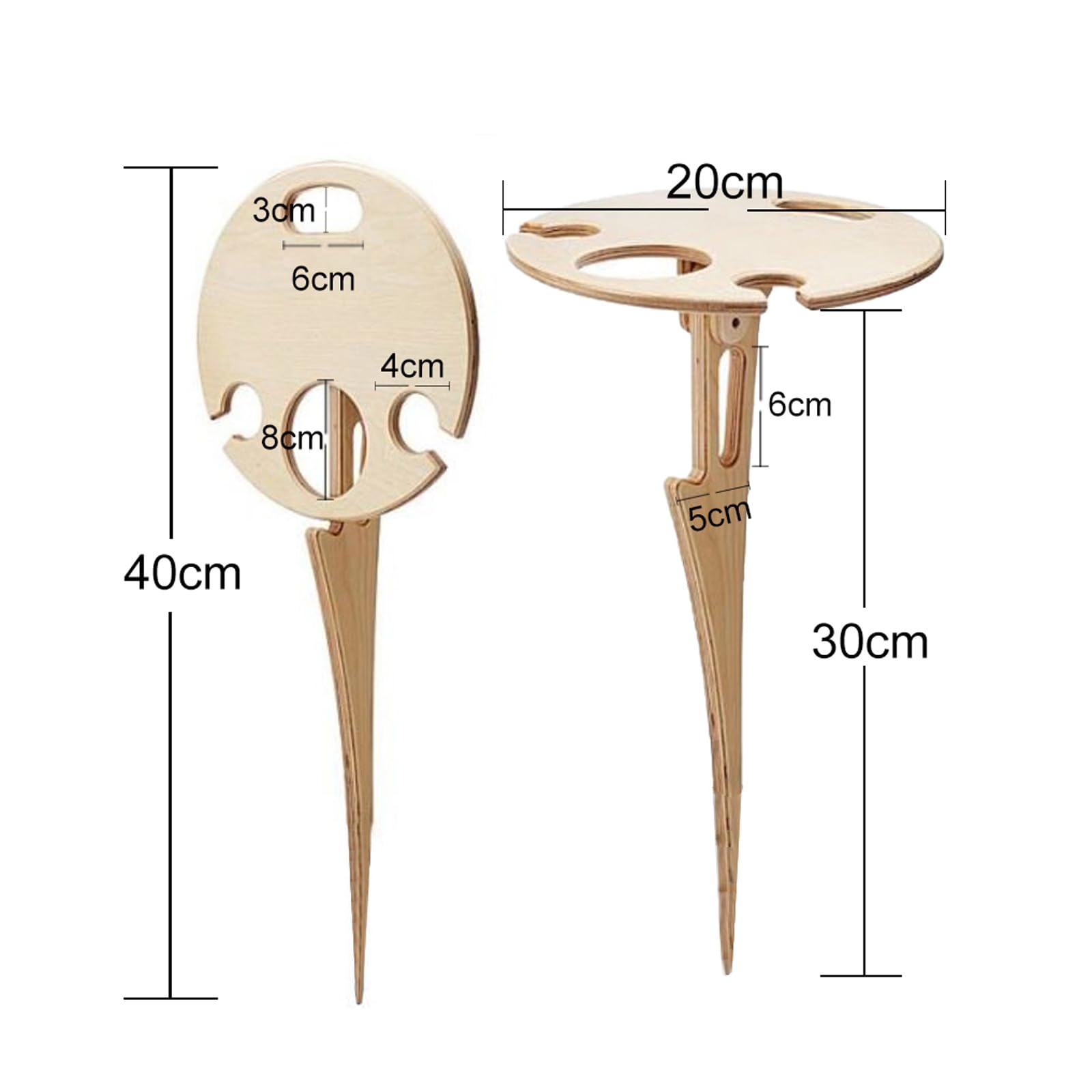 Hyxodjy Tavolino da vino portatile, pieghevole e rustico, mini, color legno, ideale per attività all'aperto e picnic