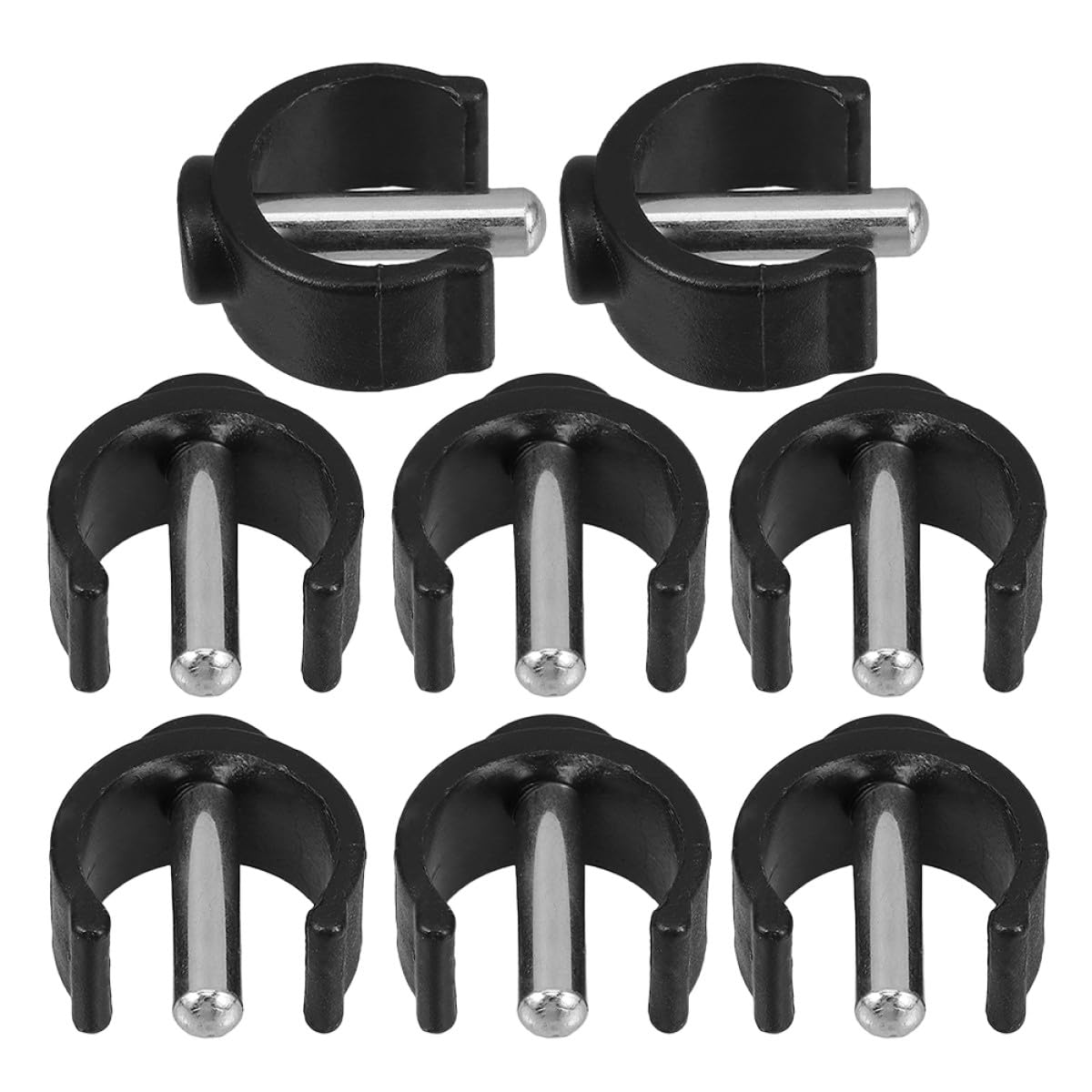 KHBUAB 8pcs Replacement Clamp for 22mm Tubes, Toilet Seat Locking Clips with Handle Tube Bar Locking, Plastic and Iron Material, Tool-Free Assembly, Height Adjustment for Bathroom