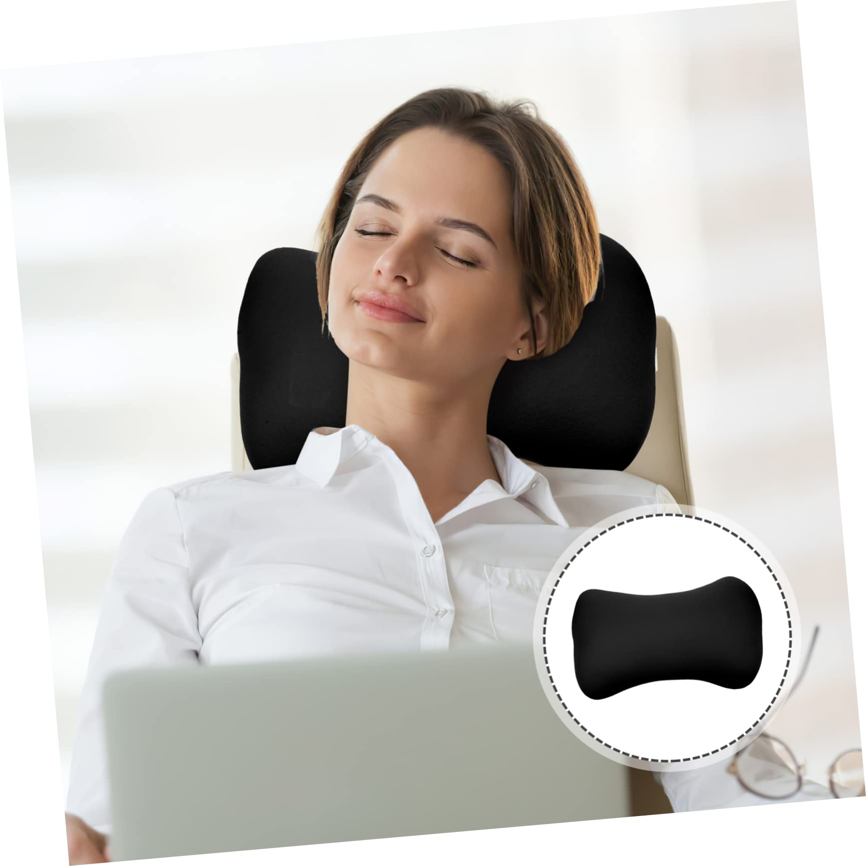 MOLUCKFU Wear-Resistant Nap Pillow Portable Neck Pillow Camping Memory Foam for Car