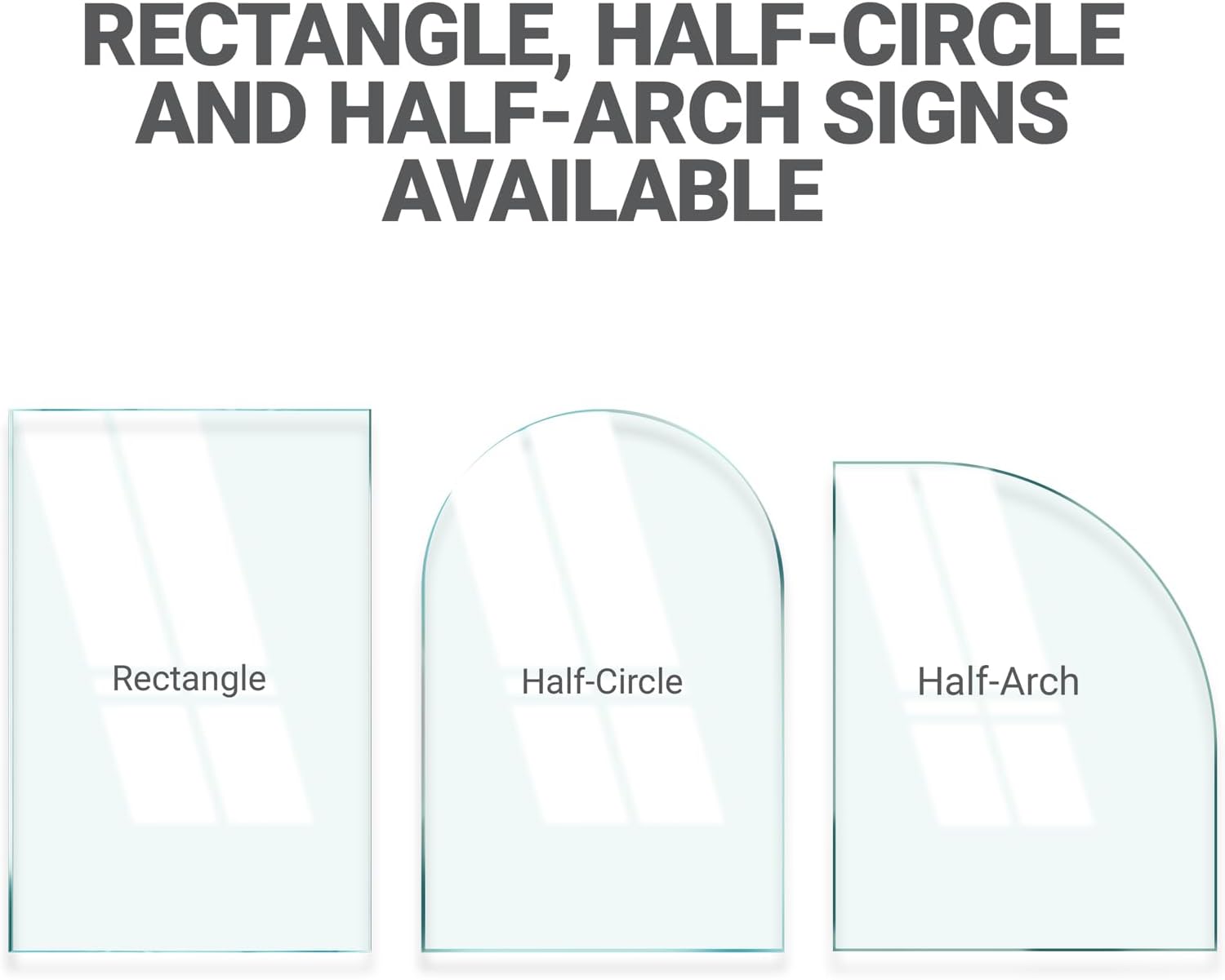 GotPrint Custom Acrylic Bar Menu, Custom Wedding Signs, Personalized Party Decor, Bridal Shower Signage, Drink List for Events, Clear Plexiglass, Half Circle Tall, 9” x 18”, 2 QTY