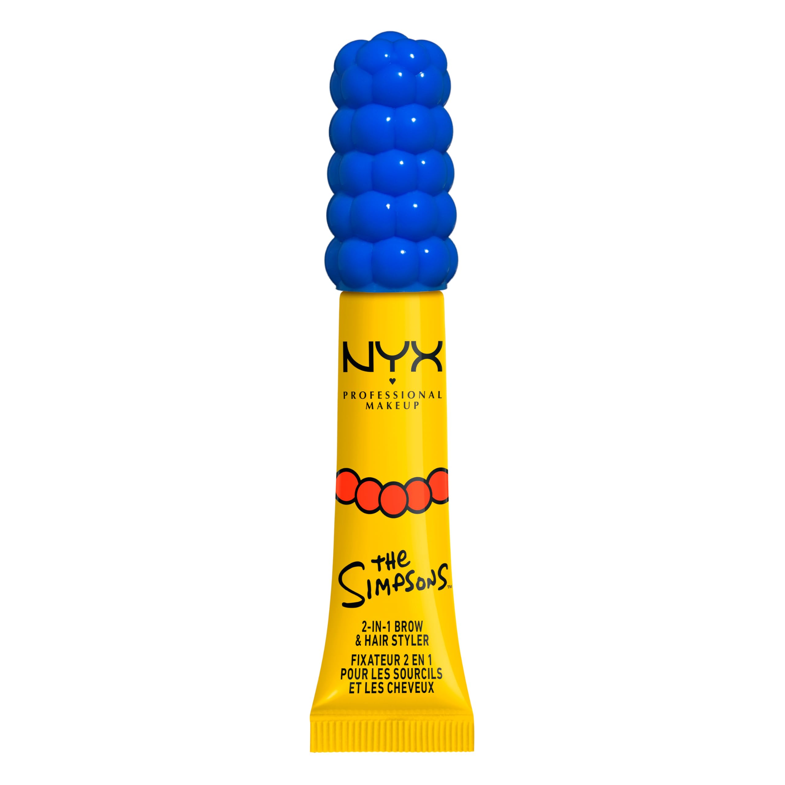 NYX PROFESSIONAL MAKEUP Marge Simpson Mega Glue, 2-in-1 Eyebrow Gel & Hair Taming Wand With Slick and Strong Hold, The Simpsons Collaboration, Vegan & Cruelty-Free Mega Glue Clear