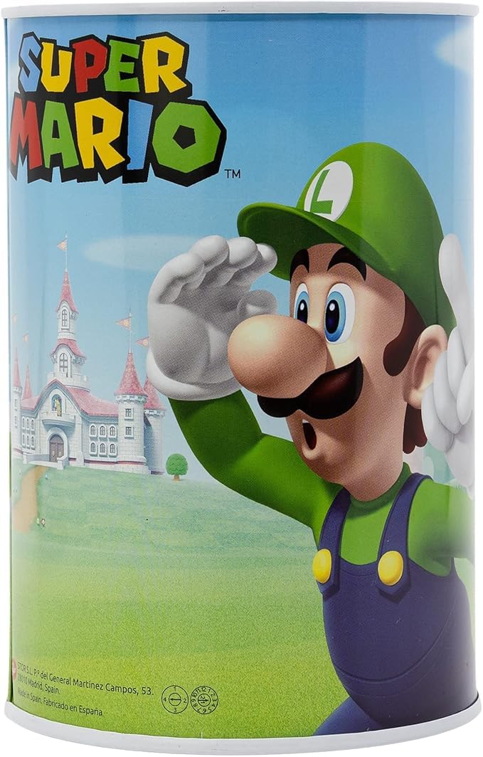 Srv Hub Boys Super Mario Money Box – Official 15Cm Metal Piggy Bank For Kids – Break-To-Open Coin & Cash Saving Tin – Fun Gaming Gift For & Girls