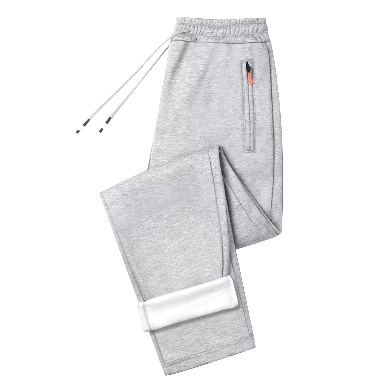 Pantaloni Jogging Uomo In Pile: Tuta Classica Con Tasche Con Cerniera, Vita Regolabile, Grigio Blu, Taglie S-XXL