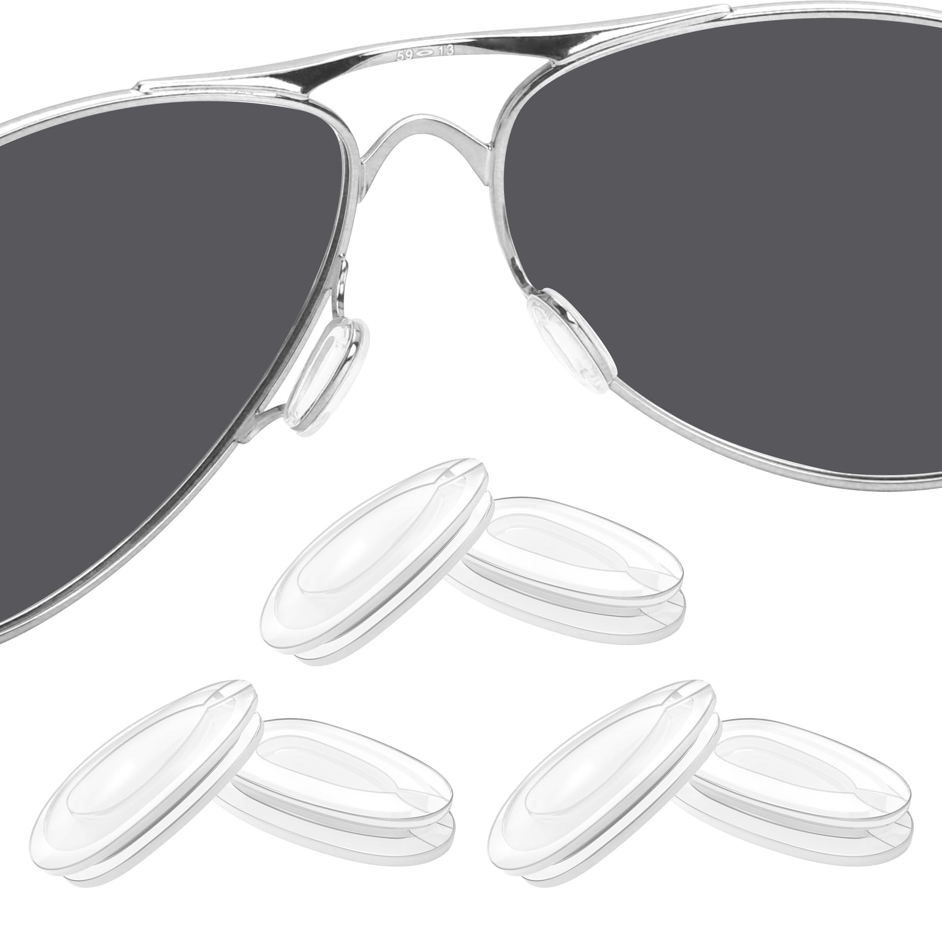 BlazerBuck Clear Replacement Nose Pads Nose Piece for Oakley Feedback Sunglass OO4079-3 Pairs