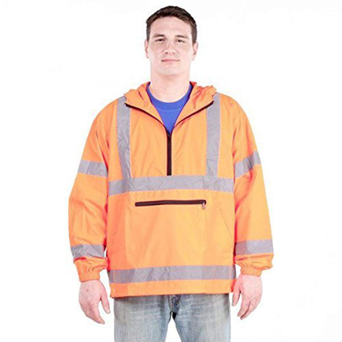 Utility Pro UHV658 Nylon High-Vis Packable Pullover with Hood with Dupont Teflon fabric protector,Orange,Medium (UHV658O-M)