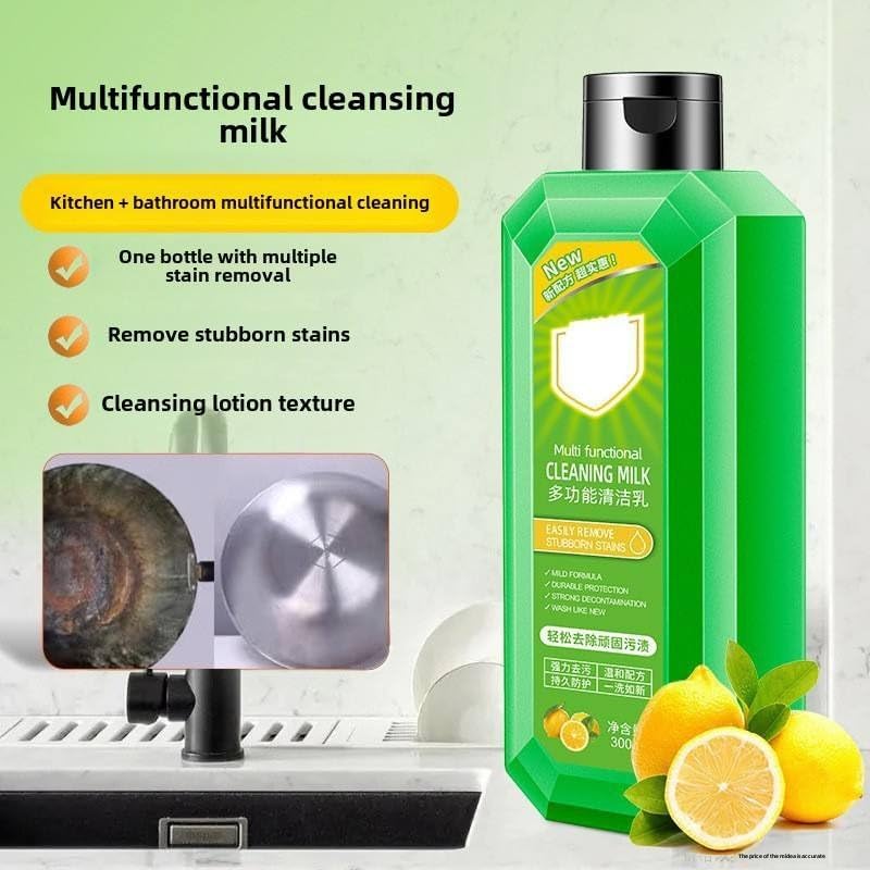 Image of Multi-Functional Cleaning Milk | All Purpose Cleaner Liquid for Kitchen & Bathroom | Strong & Stain Remover for Stove Tops, Tiles, Glass (1, 250ML)