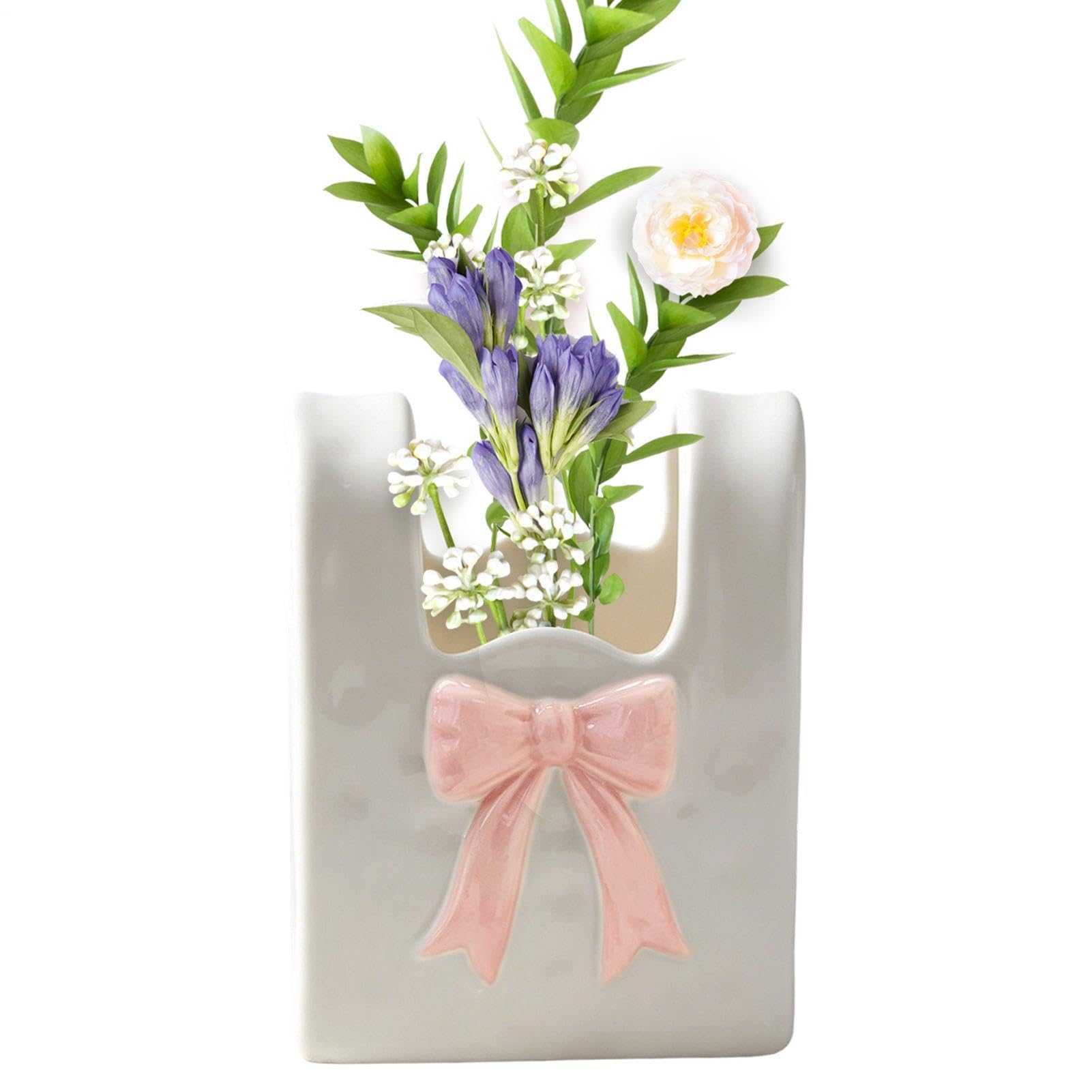 Jarrón de cerámica decorativo blanco mate de estilo nórdico minimalista