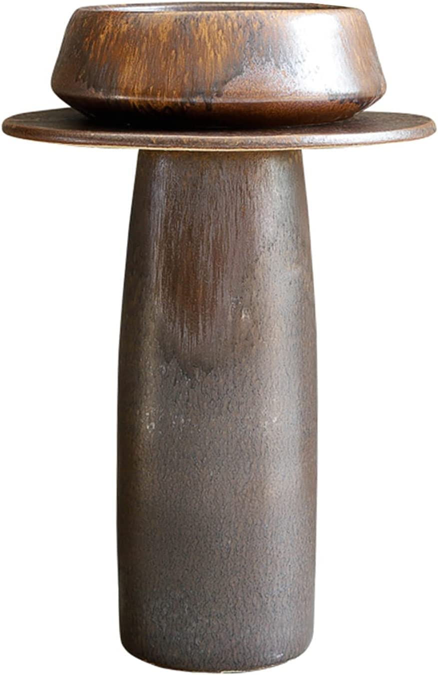 WDSOPK Ceramic Sink Brown Ceramics Combo, Retro Style Column 80 * 55cm, Art Hand-Carved for Hotel Restaurant