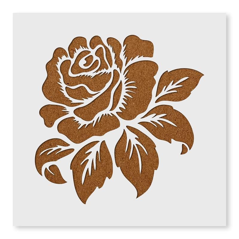 RANI PARI Rose with Leaf Craft Stencil for Art and Painting, 6x9 inch, Reusable-image-25
