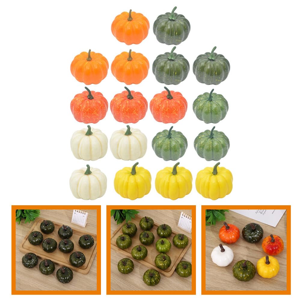Sosoport 18pezzi Zucca Decorativa di Halloween in Finta Zucca Artificiale Oggetto di Scena per Tavolo da Pranzo Giardino Prato Cucina