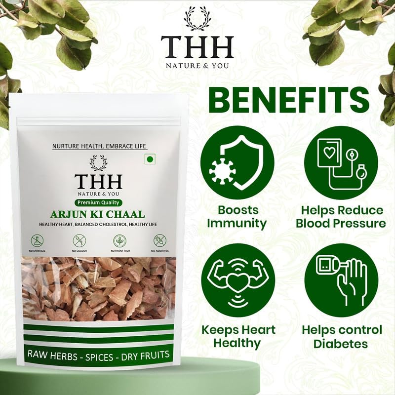 THH Organic Arjun ki Chaal - 400 Gm Dried- Arjuna Tree Bark - Raw | Lowers Bad Cholesterol - Image 6 thumbnail