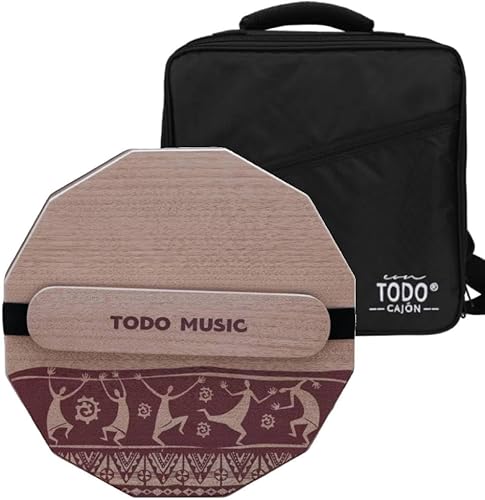 Miniatura 5 de TODO Caja de cajón de viaje, tambor de mano plana, instrumento portátil de percusión de madera de abedul con cuerdas ajustables, bolsa de transporte