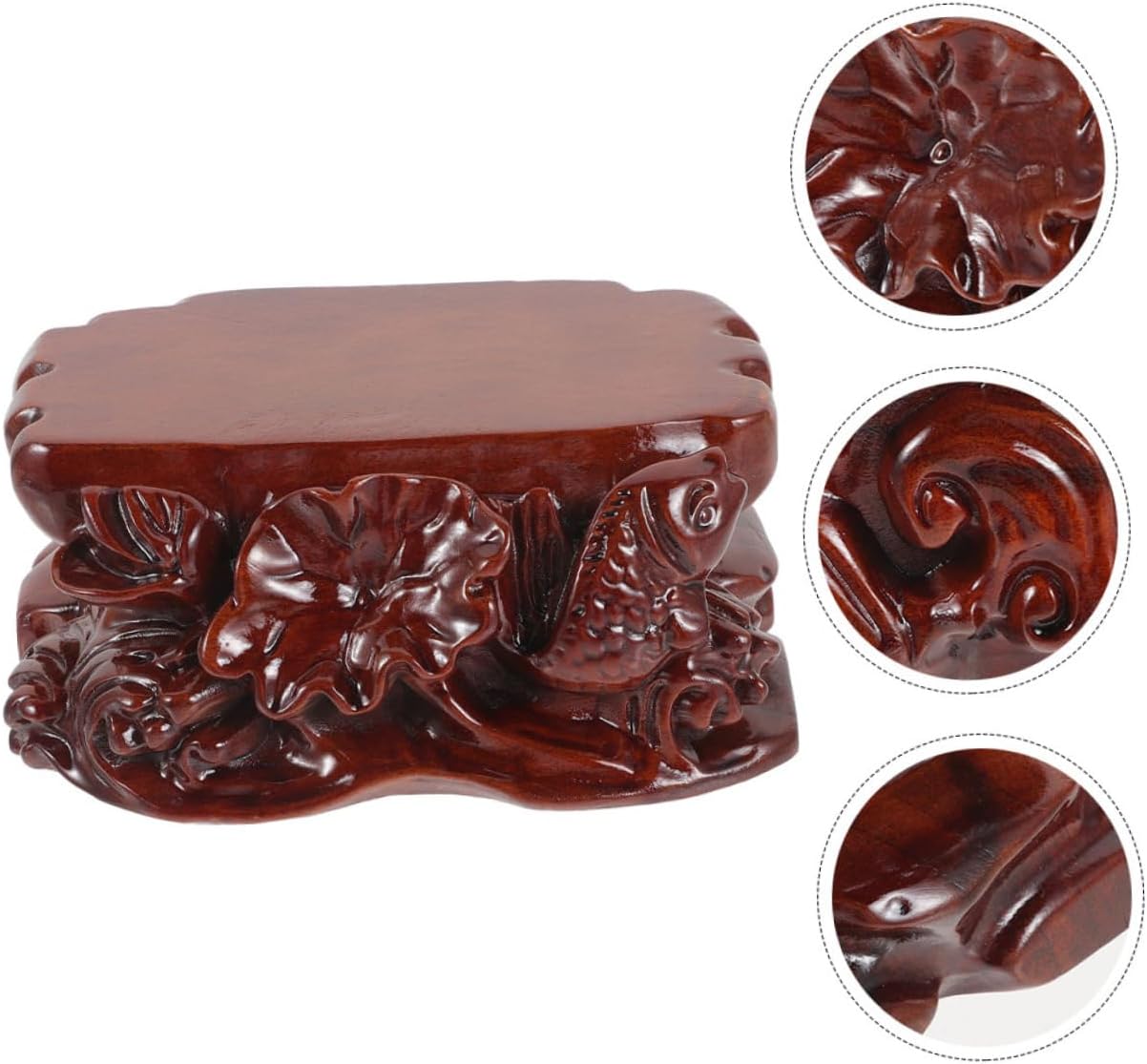 Luxshiny Wooden Display Stand Decorative Holder for Vases and Handicrafts for Indoor Plant Stands and Home Decor Sturdy Base for Showcasing Art and Stone