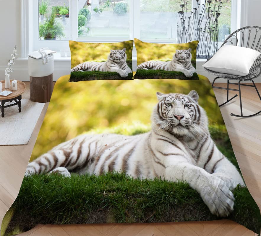 Funda nordica de tigre para cama 90 de microfibra suave con funda de almohada 155x220cm