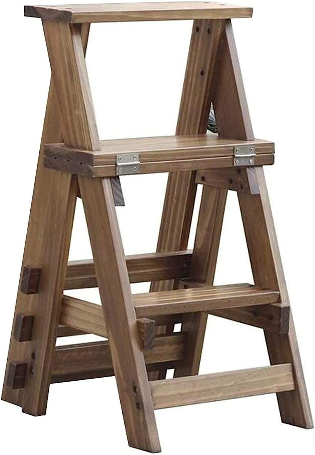 Tabouret haut en bois massif OKUOKA : l'échelle pliante idéale pour la cuisine et le salon