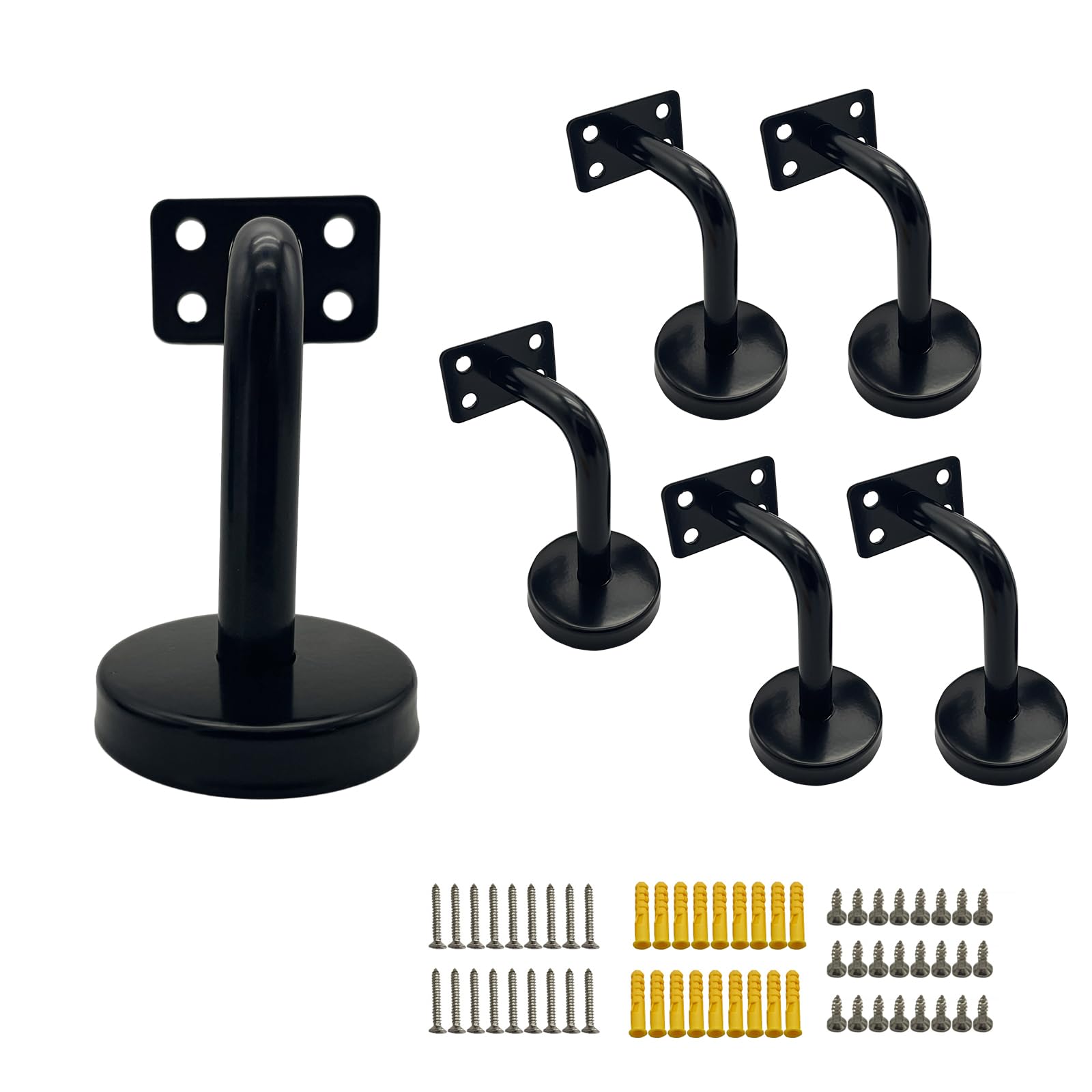 Langdoly Handlaufhalterungen Satinschwarz – 7,6 Cm Hoch, 5er Set, Für Treppen-Geländer, Aus Robustem Zinkdruckguss