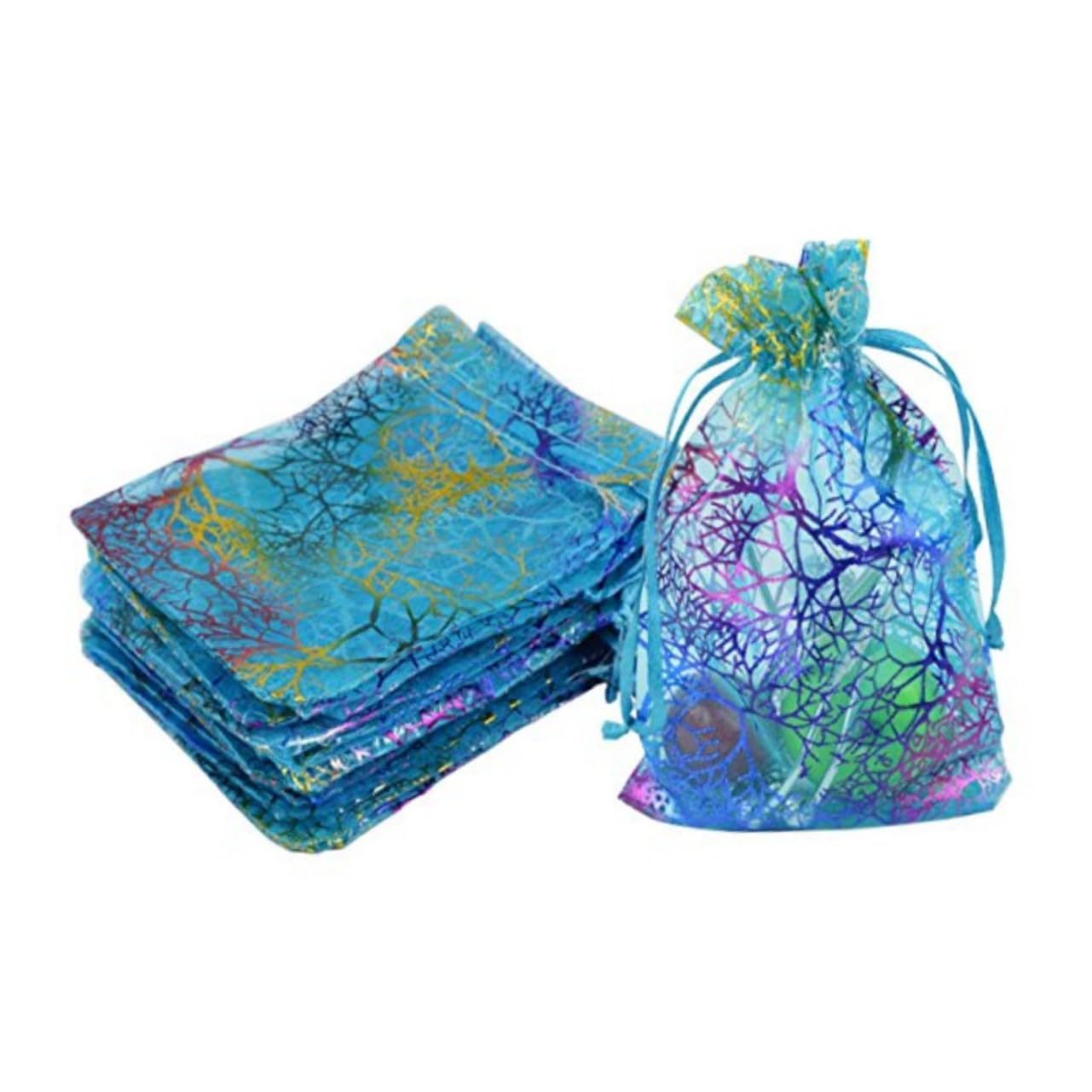 Healeved Lot De 3 Pochettes En Organza Avec Cordon De Serrage Pour Bijoux Dragées De Mariage Bonbons 100 Pièces X 3