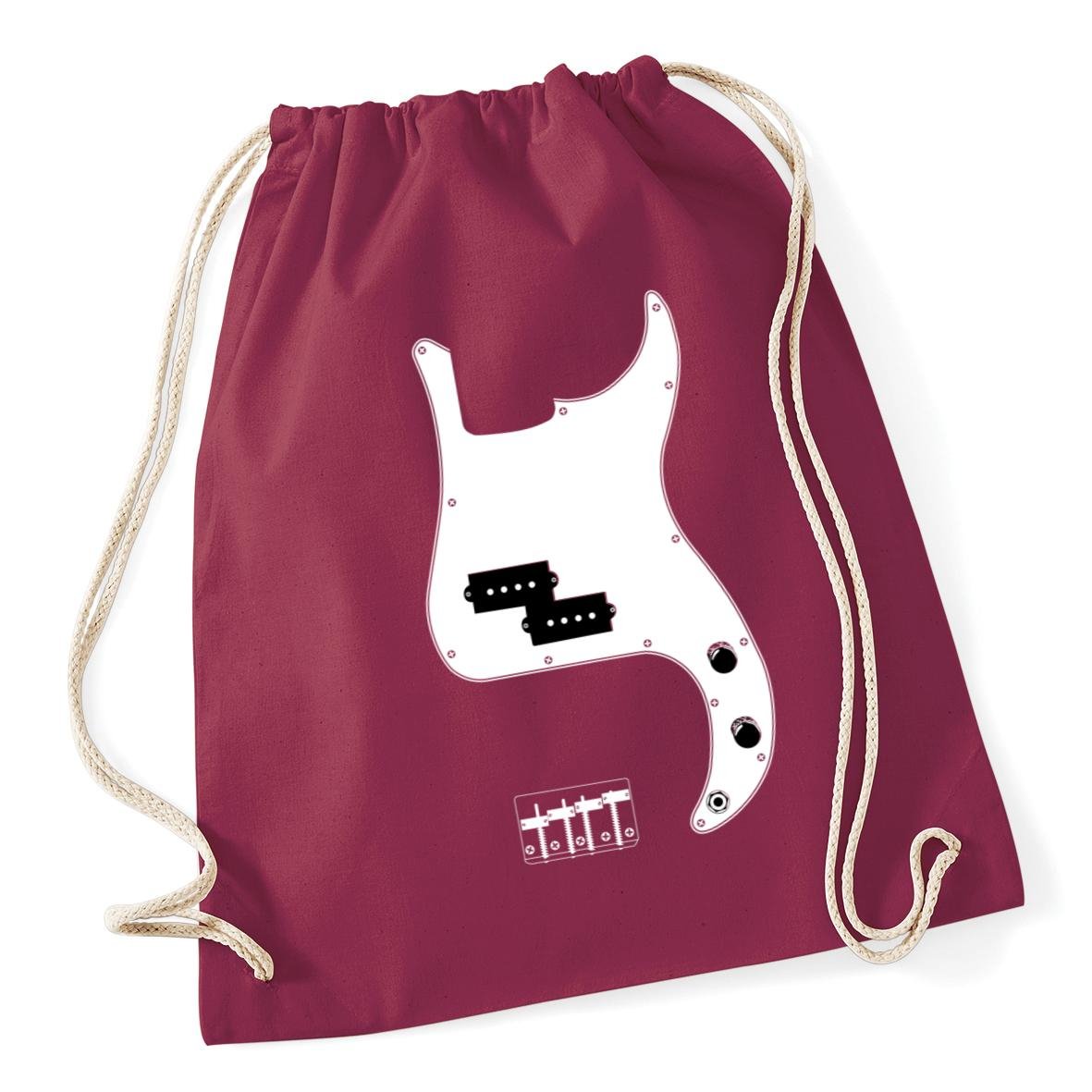 Hippowarehouse Bass Guitar Drawstring Cotton School Gym Bag 37cm x 46cm, 12 litres