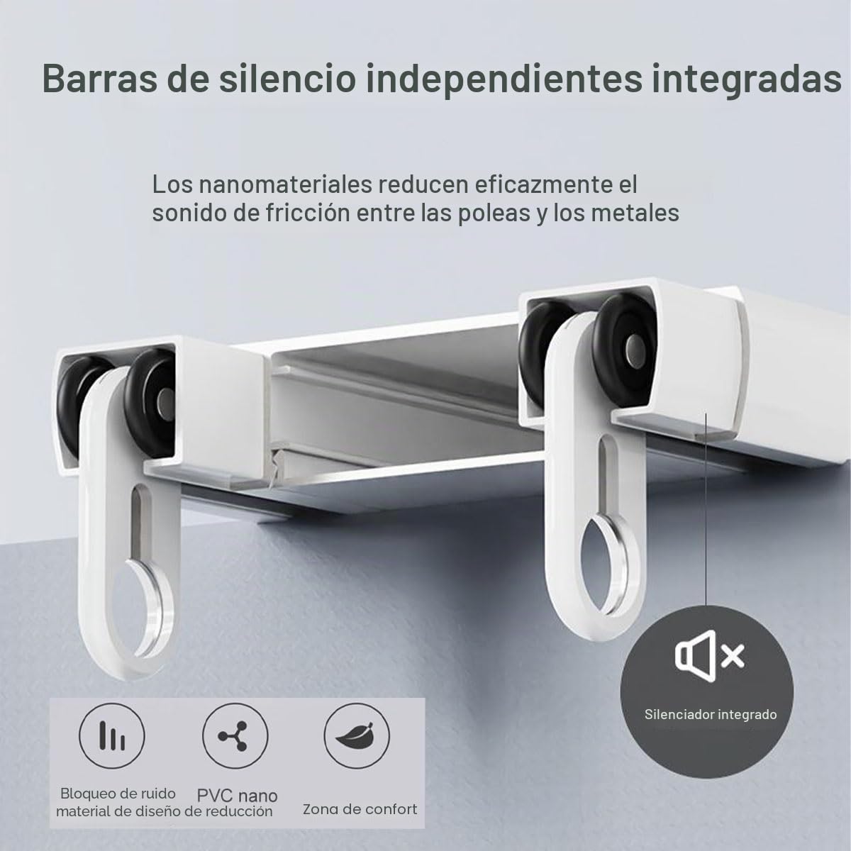 Genérico Riel de Cortina Doble, riel de Cortina de Techo silencioso, riel de Cortina Oculto de Alta Resistencia, Personalizable, Adecuado para Sala de Estar, baño