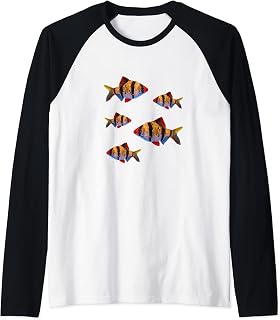 Tiger Barbs Aquarium Fish Tank Keepers Schooling Fish Lover Raglan Baseball Tee