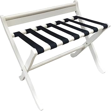 Luggage Rack Hotel/Guesthouse/Guest Room Special Foldable Shelf, Room Furniture Solid Wood Luggage Rack,White