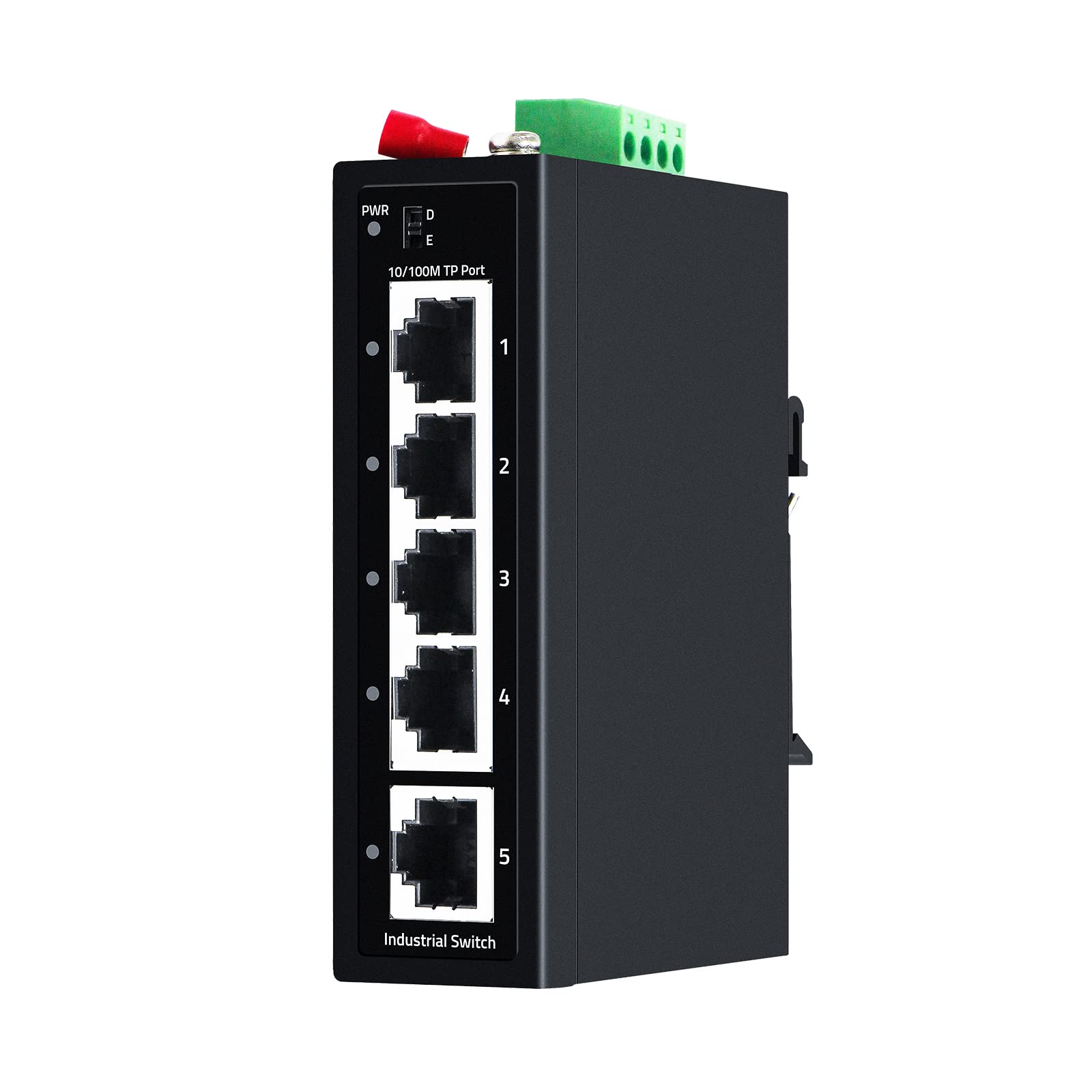 ?Upgrade? SODOLA 5 Port Industrial DIN-Rail Ethernet Switch,4 Ports and 1 Uplink, 10/100Mbps Fast Ethernet, DIN-Rail & Wall Mount Included,IP30 Industrial Switch